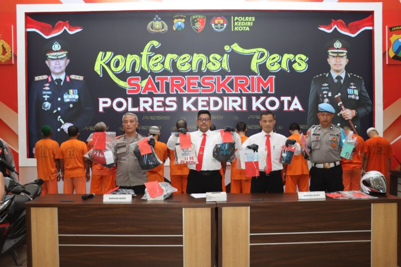 Satreskrim Polres Kediri Kota ungkap 8 kasus dan amankan 13 tersangka