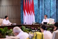 Sidang Kabinet Paripurna di Istana Garuda, Presiden terpilih Prabowo Subianto dan Presiden RI Joko Widodo