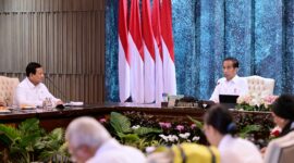 Sidang Kabinet Paripurna di Istana Garuda, Presiden terpilih Prabowo Subianto dan Presiden RI Joko Widodo