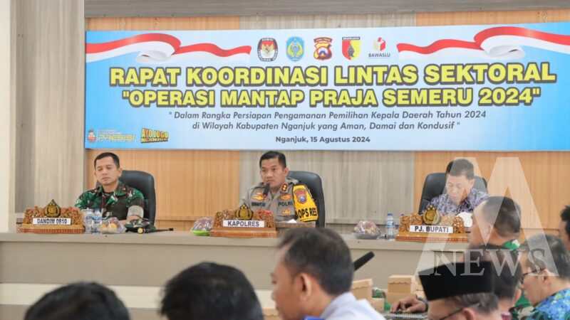 Kapolres Nganjuk AKBP Siswantoro Gelar Rakor Lintas Sektoral Operasi Mantap Praja Semeru