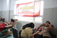 Polwan Polres Mojokerto gelar Donor Darah