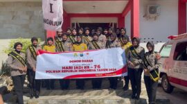 Polwan Polres Nganjuk gelar donor darah di HUT Polwan RI ke-76