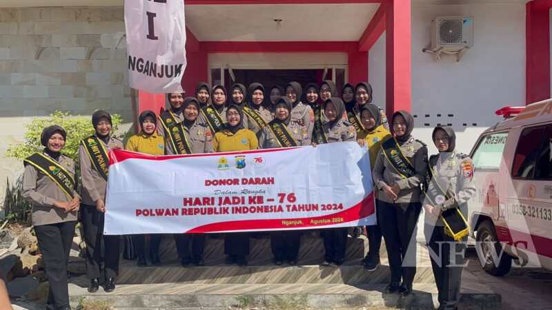 Polwan Polres Nganjuk gelar donor darah di HUT Polwan RI ke-76