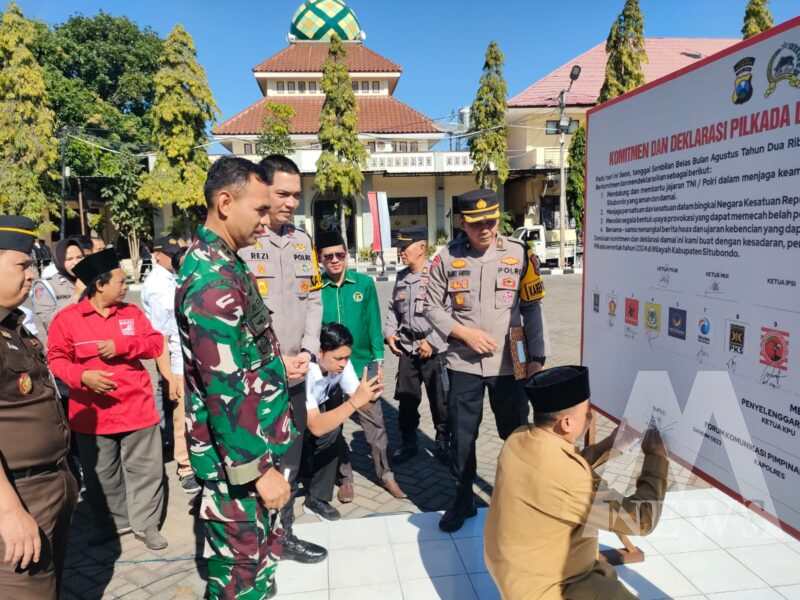 Kapolres Situbondo AKBP Rezi Dharmawan saat Deklarasi Pilkada Damai