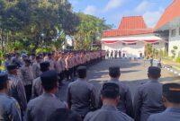 Polresta Banyuwangi apel persiapan kelancaran dan keamanan pelantikan anggota DPRD terpilih