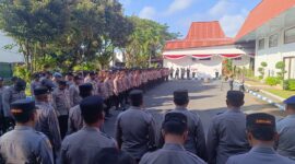 Polresta Banyuwangi apel persiapan kelancaran dan keamanan pelantikan anggota DPRD terpilih