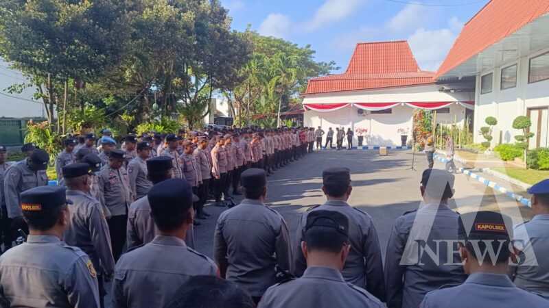 Polresta Banyuwangi apel persiapan kelancaran dan keamanan pelantikan anggota DPRD terpilih