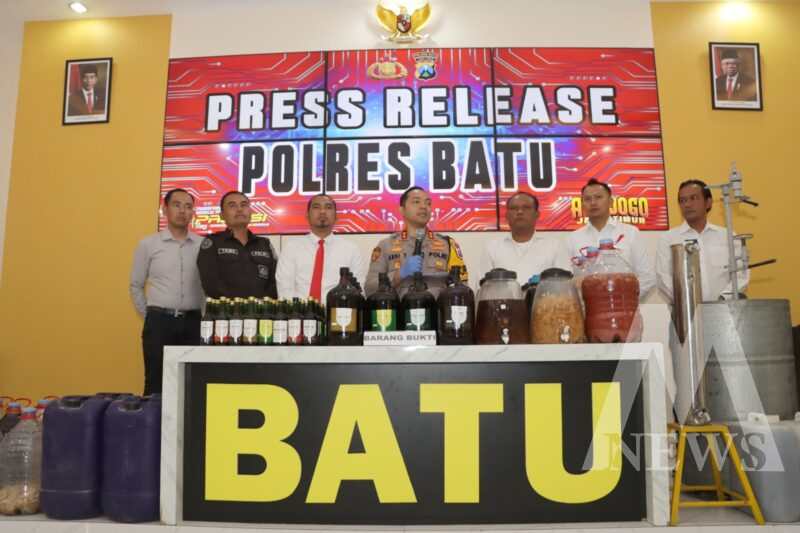 Polres Batu amankan pelaku beserta barang buktinya