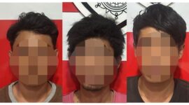 Tersangka diamankan Polisi beserta barang buktinya