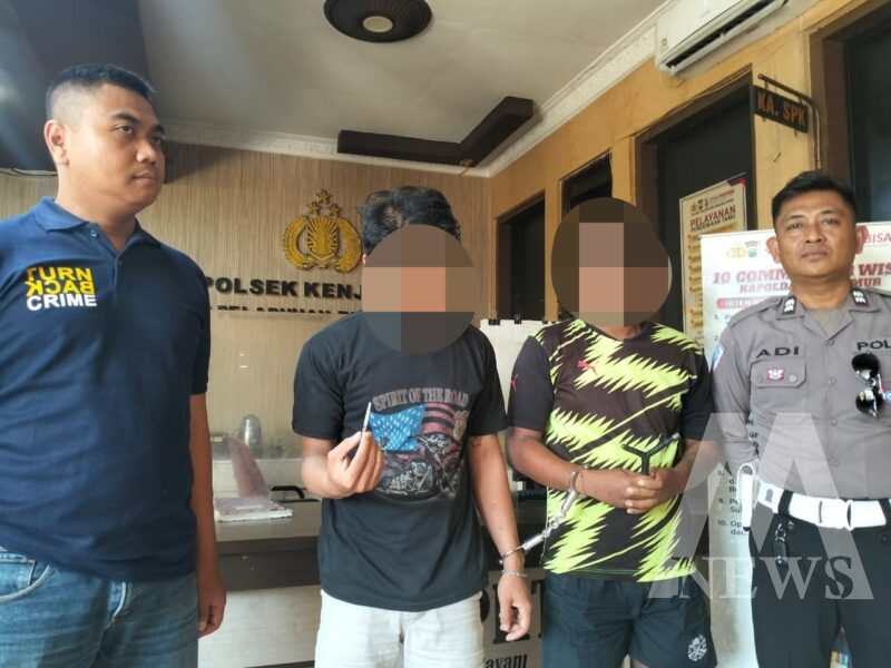 Tersangka diamankan Polisi beserta barang buktinya