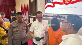 Tersangka diamankan Polisi beserta barang buktinya