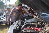 Kapolres Bondowoso AKBP Lintar Mahardhono Cek Ranmor R2 dan R4