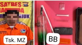 Tersangka diamankan Polisi beserta barang buktinya