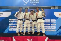 Atlet Judo anggota Polri Bharaka Dewa Kadek Rama Warma Putra raih emas di PON XXI Aceh Sumut