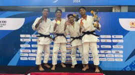 Atlet Judo anggota Polri Bharaka Dewa Kadek Rama Warma Putra raih emas di PON XXI Aceh Sumut