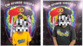 Tersangka diamankan Polisi beserta barang buktinya