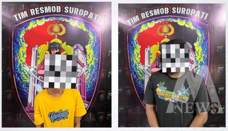 Tersangka diamankan Polisi beserta barang buktinya