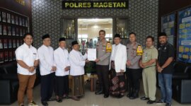 Kapolres Magetan AKBP Satria Permana sambut silaturahmi ketua MUI KH. Akhmad Fatoni