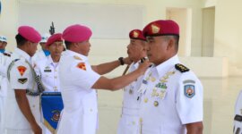 Dankodikmar Brigjen TNI Marinir Samson Sitohang pimpin sertijab Danpusdikart dan Danpusdikbanpur