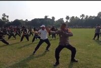 Polsek Ngawi Kota latihan bersama perguruan Pencak Silat