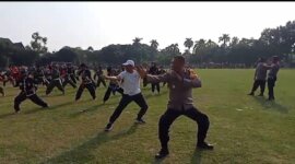 Polsek Ngawi Kota latihan bersama perguruan Pencak Silat