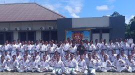 99 Siswa Satdik - 3 Kodiklatal Sorong Ujian Kenaikan Sabuk Karate