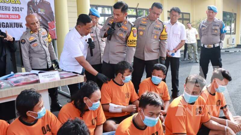 Kapolres Nganjuk AKBP Siswantoro saat Operasi Tumpas Narkoba Semeru 2024