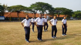 Hadir Wadan Kodiklatal Laksda TNI Eko Wahjono di olahraga rutin