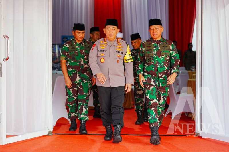 Kapolri Jenderal Listyo Sigit Prabowo saat hadiri perayaan HUT TNI ke-79