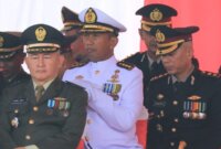 Dansatdik-4 Manado Kolonel Marinir Hendy Dwi Bayu Ardiyanto Hadiri Upacara HUT TNI ke-79