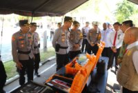 Kapolres Magetan AKBP Satria Permana cek ranmor dinas