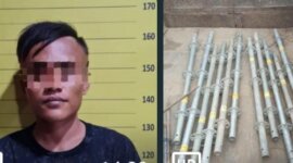 Tersangka diamankan Polisi beserta barang buktinya