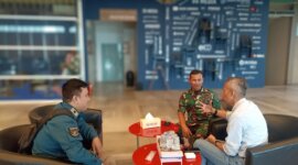 Kadispen Kodiklatal Kolonel Marinir Sunaswan kunjungan ke radio SS