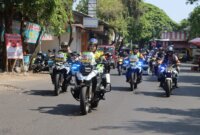 Kapolres Tulungagung AKBP Muhammad Taat Resdi patroli gunakan motor