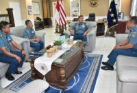 Dankodiklatal Letjen TNI Marinir Nur Alamsyah terima Officer Call Kadiskum AL Laksma TNI Farid Ma'ruf