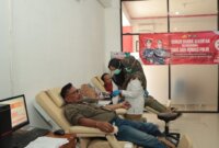 Polres Nganjuk gelar donor darah di HUT Humas Polri