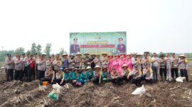 Polres Ponorogo bersama kelompok tani tanam jagung reog 234 Bhayangkara