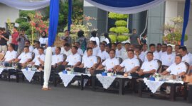 Dirdik Kodiklatal Brigjen TNI Marinir Fransisco Simanjorang hadiri Peringati Hari Armada ke-79