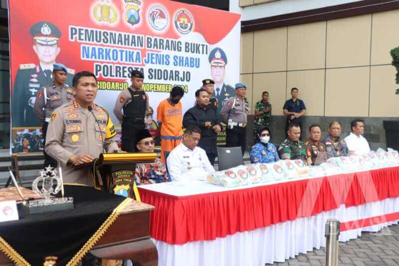 Polresta Sidoarjo lakukan pemusnahan BB Narkotika