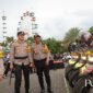 Kapolres Lamongan AKBP Bobby A. Condroputra didampingi Wakapolres Kompol Akay Fahli cek ranmor dinas