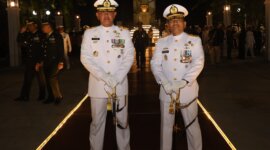 Dirdik Kodiklatal Brigjen TNI Marinir Francisco Simanjorang bersama Dankodikmar Kodiklatal Brigjen TNI Marinir Ahmad Fajar