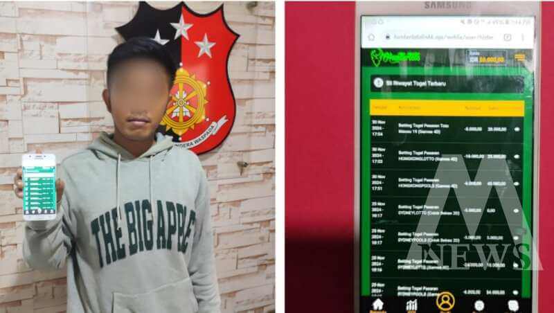 Polsek Krembangan tangkap pelaku judi online beserta barang buktinya