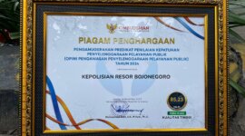 Polres Bojonegoro terima penghargaan pelayanan publik