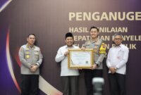 Kapolres Lamongan AKBP Bobby A. Condroputra terima penghargaan