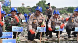 Ditpolairud Polda Jatim dan Polres Gresik Tanam Mangrove