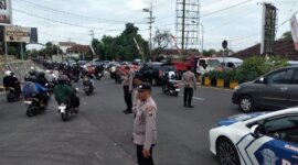 Satlantas Polres Madiun Kota lakukan pengamanan antisipasi konvoi perguruan silat