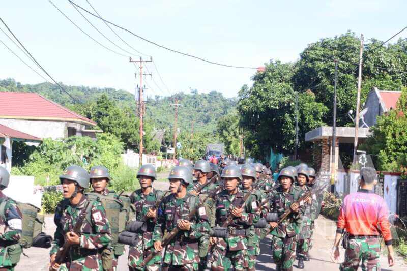 Siswa Dikmata PK 44/2 Satdik-4 Manado latihan teknis ketahanan mars
