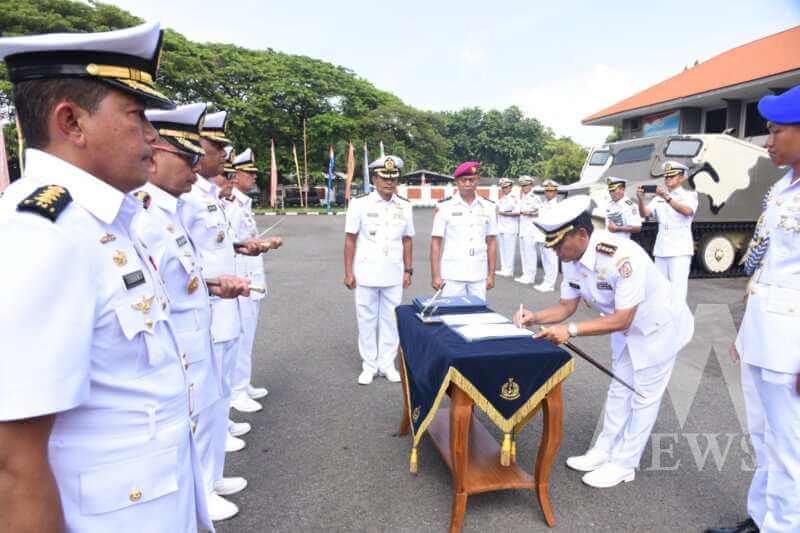 Dankodikdukum Kodiklatal Kolonel Laut (T) Bisyar Adib pimpin sertijab