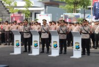 Upacara sertijab Wakapolres dan Kasat Lantas