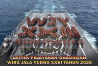 KRI Makassar (MKS) - 590 dan KRI Teluk Ende (TLE) - 517, Lattek Wira Jala Yudha 23 tabur bunga